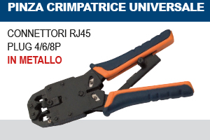 PINZA CRIMP. CONNETTORI RJ45 PLUG 4/6/8P, UNIVERSALE, IN METALLO