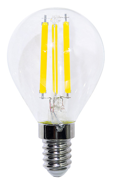 LAMPADA LED CRI95 G45 Filament Trasparente, E14, 5,5W, FA320°, 3000K, 220Vac, LM470, 45*80mm