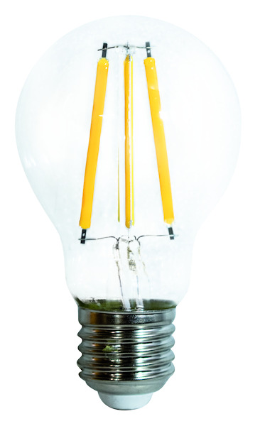 LAMPADA LED CRI95 GOCCIA A60 Filament Trasparente, E27, 8,5W, FA320°, 3000K, 220Vac, LM1055, 60*108mm
