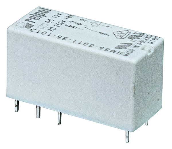 Relè - 1 polo 16A - pin 5mm - 12Vdc - AgSnO2 1CO (SPDT) (Singolo polo, doppio contatto) IP67 H15,7mm