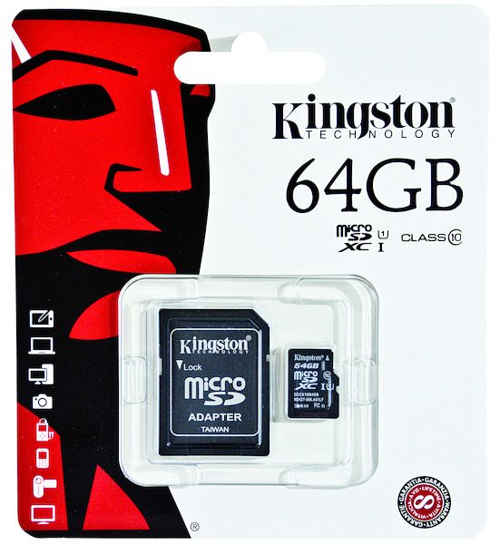 MICRO SD CARD  64GB (T-FLASH) CLASS 10 KINGSTON