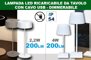 Lampada LED ricaricabile da tavolo