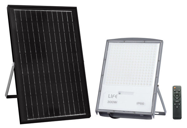 PROIETTORE LED FB4-300, IP66, 90°,4000K, LM3400, CRI80, Dimmerabile,P.Solare 25W, Batt.3,2V 24Ah, 380x280x35mm%%%_substitutiveMessage_%%%39.9FB2300N