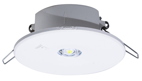 Punto luce d Emergenza da incasso, Funzione SE, Aut.3H, 1W, LM150 (Pot. equivalente 16W), IP20, Bat.3.2V/1.5Ah Li-Fe, Foro 80mm, doppia lente in dotazione