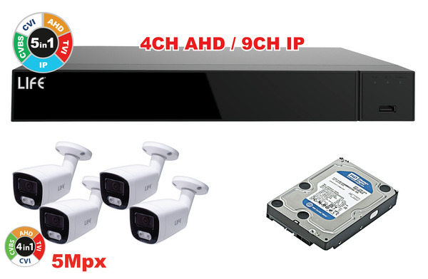 KIT XVR 4CH + HDD1TB + 4 Telecamere 5Mpx 1/3" CMOS (75.AHD7004V2+82.HDP1000+75.AS80237U3Wx4)%%%_substitutiveMessage_%%%75.AHD7004KH45